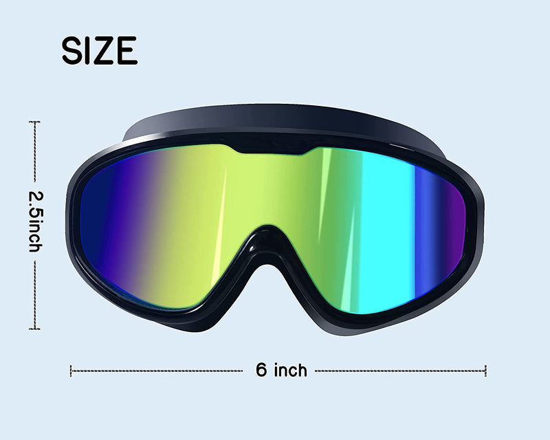 Kids Swim Goggles, Swimming Goggles for Small Faces Adult, HD Wide Side and anti Fog Spray Kids Goggles for Swimming 8-12,With Conjoined Earplugs and Easy to Adjust (Black)