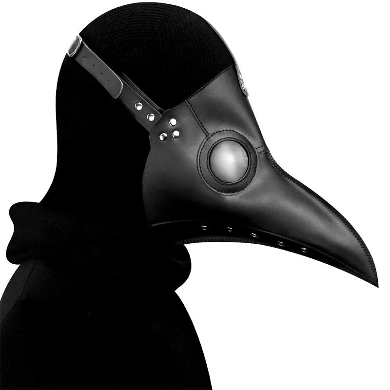 Plague Doctor Long Nose Faux Leather Venetian Mask for Home Party Costume, One Size Apparel & Accessories > Costumes & Accessories > Masks Oak Leaf Black  