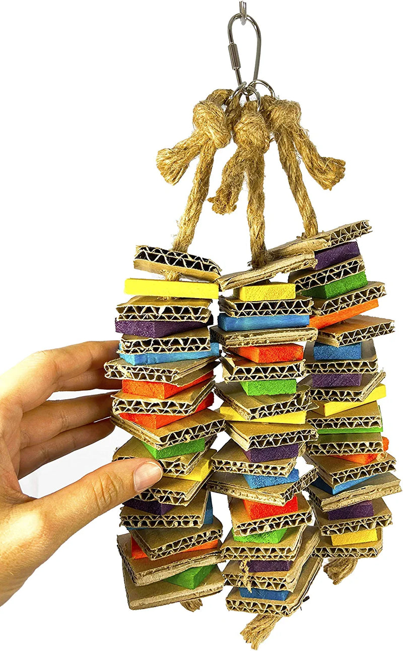Birds LOVE Chew-Tastic Triple Tower Bird Cage Toy Shredded Fun Small Bird Toy for Green Cheek Conures Sun Conures Caiques Senegals Quakers and Similar Small Sized Parrots Animals & Pet Supplies > Pet Supplies > Bird Supplies > Bird Toys Birds LOVE Small Triple Chew  