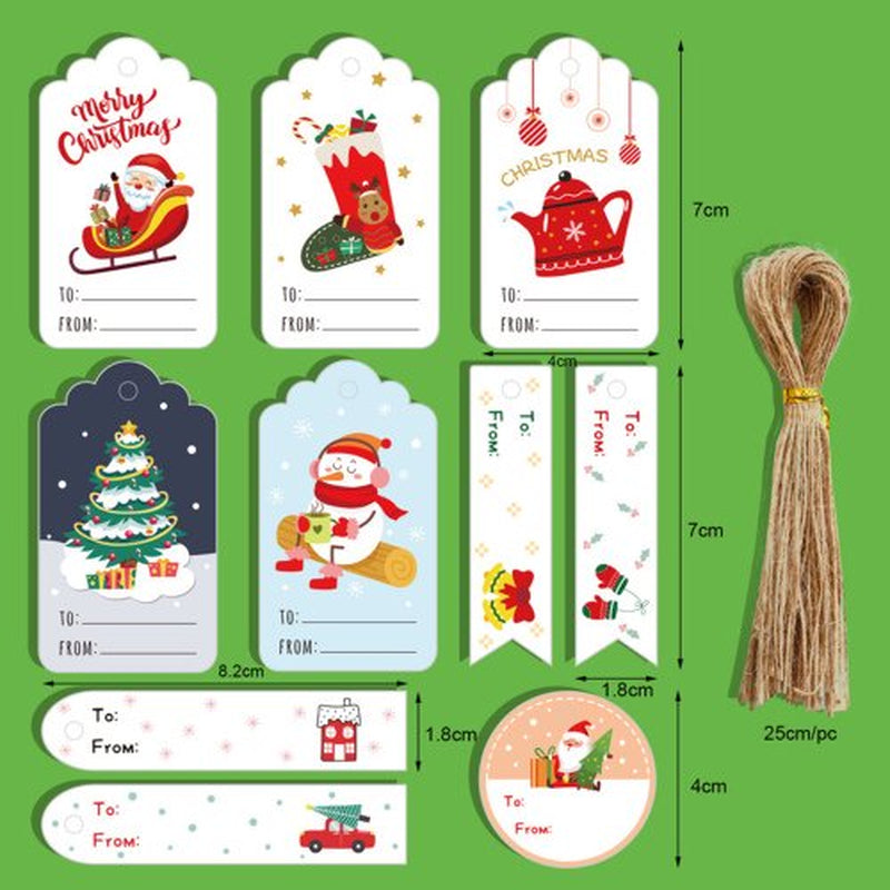 Sunjoy Tech 50 Pcs Kraft Christmas Gift Tags, Xmas Hanging Tag Labels, for Merry Christmas Holiday Party Supplies, DIY Arts and Crafts Decorations,Christmas Present Bags Labels  SUNJOY TECH INC   