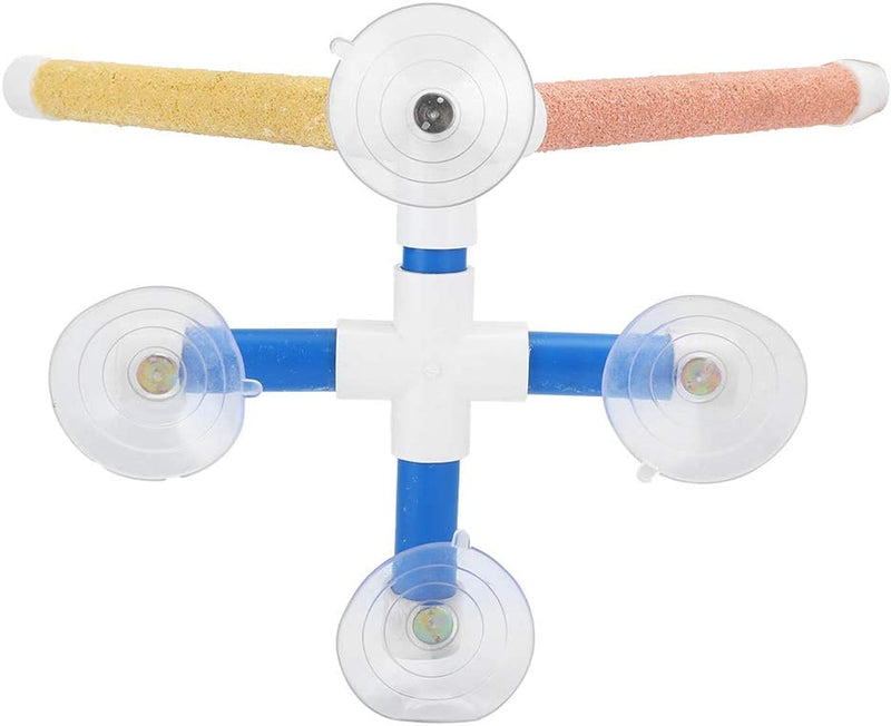 GFRGFH Parrots Shower Standing Pole Bathing Four Suction Cups Frosted Coating Bird Perch Toy Easy to Use Animals & Pet Supplies > Pet Supplies > Bird Supplies GFRGFH   