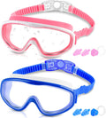 COOLOO Kids Swim Goggles for Age 3-15, 2 Pack Kids Goggles for Swimming with Nose Cover, No Leaking, Anti-Fog, Waterproof Sporting Goods > Outdoor Recreation > Boating & Water Sports > Swimming > Swim Goggles & Masks COOLOO C. Wv-pink+blue  