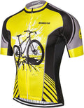 Cycling Jersey Men Full Zip Bike Shirt Racing Top Bicycle Clothing Sporting Goods > Outdoor Recreation > Cycling > Cycling Apparel & Accessories Weimostar Z Yellow 22 Tag M(Chest 33-36"） 