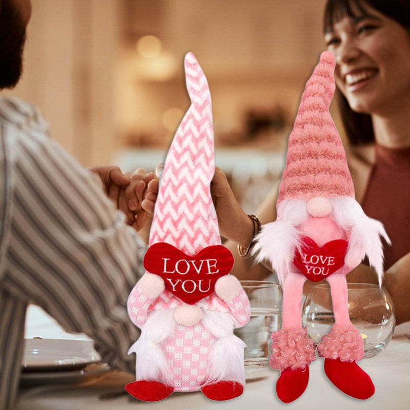 Love Faceless Gnome Handmade Table Ornament Dwarf Doll Valentine'S Present Valentine'S Day Decoration Home & Garden > Decor > Seasonal & Holiday Decorations Popfeel   