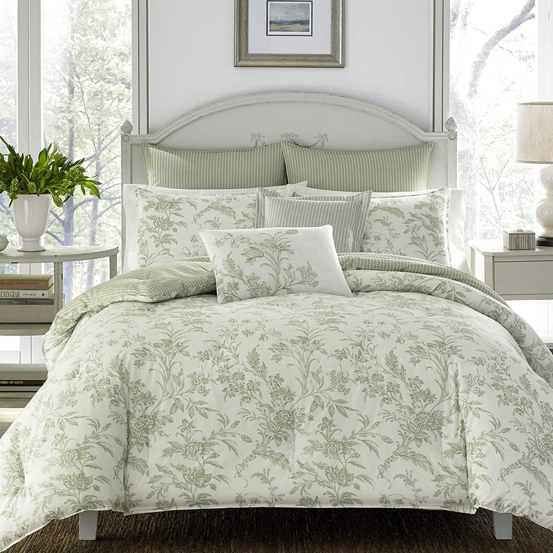 Laura Ashley Home - Amberley Collection - Luxury Premium Ultra Soft Quilt Set, Comfortable and Stylish, Seasons, King, Biscuit Home & Garden > Linens & Bedding > Bedding Laura Ashley Home Green Comforter Set Twin