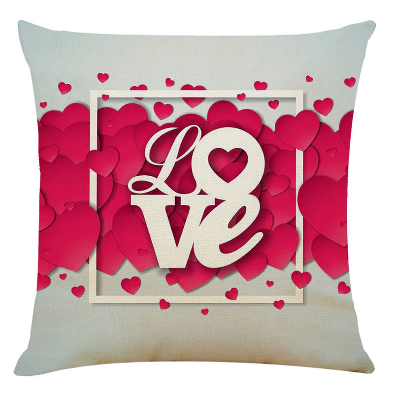 TANGNADE Valentine'S Day Pillows Happy Pillow Cases Linen Sofa Cushion Cover Home Decor Pillow Case Home & Garden > Decor > Seasonal & Holiday Decorations TANGNADE   