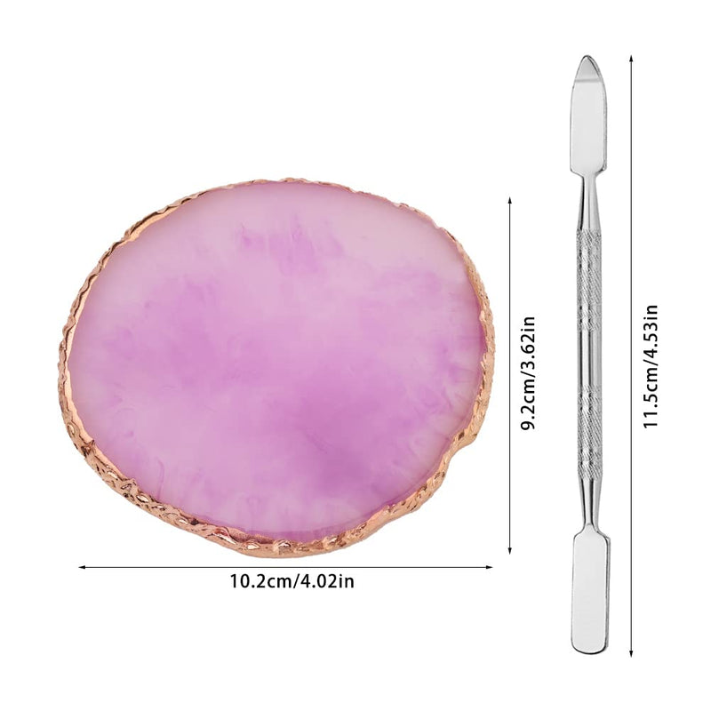 2 in 1 Resin Nail Art Palette, Nail Art Painting Palettes with Nail Palette Stirring Rod Gold Edge Nail Holder Nail Art Display Board (Purple) Sporting Goods > Outdoor Recreation > Fishing > Fishing Rods Pengxiaomei   