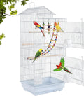 39-Inch Roof Top Large Flight Parrot Bird Cage Accessories Medium Roof Top Large Flight Cage Parakeet Cage for Small Cockatiel Canary Parakeet Sun Parakeet Pet Toy Animals & Pet Supplies > Pet Supplies > Bird Supplies > Bird Cages & Stands BestPet White  