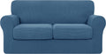 Hokway Couch Cover for 2 Cushion Couch 3 Piece Stretch Sofa Slipcovers with Separate Cushion for 2 Seater Couch Furniture Covers for Kids and Pets in Living Room(Medium,Dark Blue) Home & Garden > Decor > Chair & Sofa Cushions Hokway Denim Blue Medium 