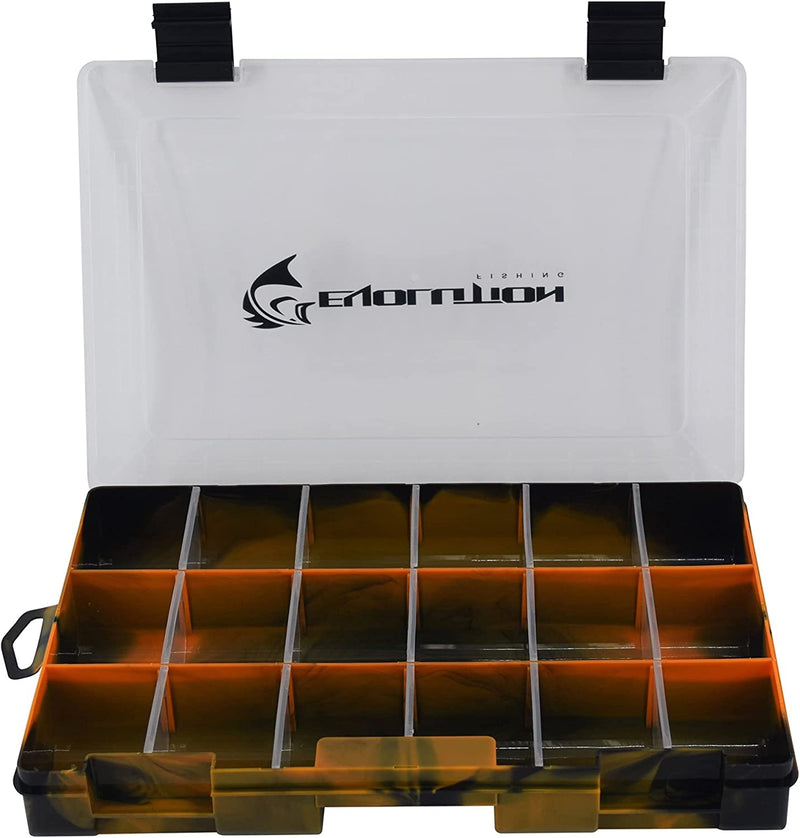 Evolution Outdoor 3600 Drift Series Fishing Tackle Tray – Colored Tackle Box Organizer with Removable Compartments, Clear Lid, 2 Latch Closure, Utility Box Storage Sporting Goods > Outdoor Recreation > Fishing > Fishing Tackle Evolution Outdoor Orange 1 Pk 
