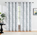 Full Blackout Curtains for Living-Room 84Inch Length Orange and Teal Jacobean Design Thermal Insulated Window Panels for Bedroom Vintage Floral Multi Curtain Panels Country Flower Grommet Top 2Pcs Home & Garden > Decor > Window Treatments > Curtains & Drapes FMFUNCTEX Blossom/ Grey 50"W x 63"L 