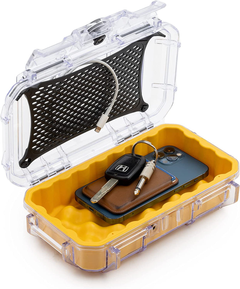 Evergreen 56 Clear Waterproof Dry Box Protective Case with Colored Rubber Insert - Travel Safe / Mil Spec / USA Made - for Tackle Organization of Cameras, Phones, Camping, Fishing, Tacklebox, Traveling, Water Sports (Green) Sporting Goods > Outdoor Recreation > Fishing > Fishing Tackle Evergreen Yellow  