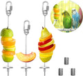 Daoeny 4Pcs Bird Feeder for Cage, Bird Foraging Toy, Stainless Steel Bird Food Holder, Small Animal Fruit Vegetable Stick Skewer, Hanging Food Feeding Treating Tool for Parrots Cockatoo Cockatiel Cage Animals & Pet Supplies > Pet Supplies > Bird Supplies > Bird Cage Accessories > Bird Cage Food & Water Dishes YuGosen 3Pcs  