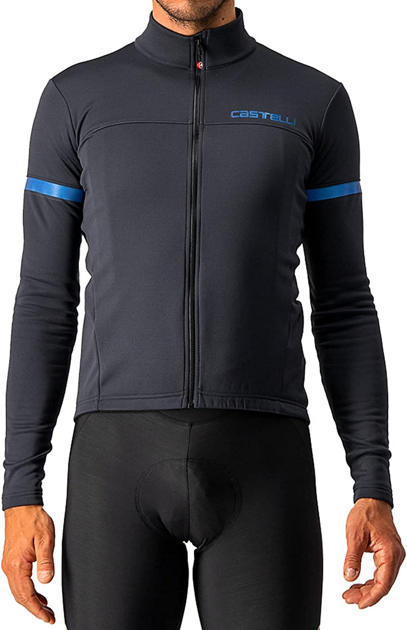 Castelli Cycling Fondo 2 Jersey FZ for Road and Gravel Biking I Cycling Sporting Goods > Outdoor Recreation > Cycling > Cycling Apparel & Accessories Castelli Light Black/Blue Reflex Large 