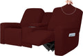 Easy-Going 1 Piece Stretch Reclining Loveseat with Middle Console Slipcover, 2 Seater Loveseat Recliner Cover with Cup Holder and Storage, Recliner Couch Sofa Cover, Furniture Protector Black Home & Garden > Decor > Chair & Sofa Cushions Easy-Going Wine  