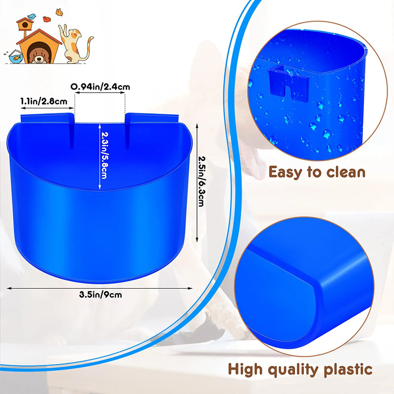 Suclain 30 Pcs Cage Cups Bird Feeders Chicken Water Feeder Bunny Food Bowl Plastic Seed Hanging Feeding Watering Dish Feeders, for Parrot Parakeet Pet Poultry Pigeon, Blue Animals & Pet Supplies > Pet Supplies > Bird Supplies > Bird Cage Accessories > Bird Cage Food & Water Dishes Suclain   