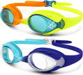 Outdoormaster Kids Swim Goggles 2 Pack - Quick Adjustable Strap Swimming Goggles for Kids