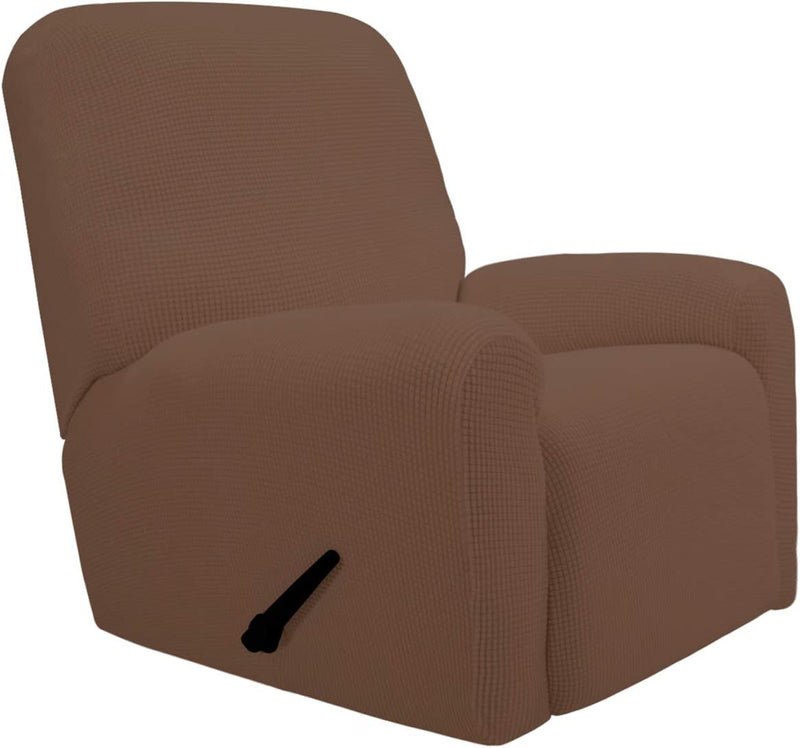 Purefit Stretch Recliner Sofa Slipcover with Pocket with Pocket – Spandex Jacquard Non Slip Soft Couch Sofa Cover, Washable Furniture Protector with Elastic Bottom for Kids (Recliner, Chocolate) Home & Garden > Decor > Chair & Sofa Cushions PureFit Brown  