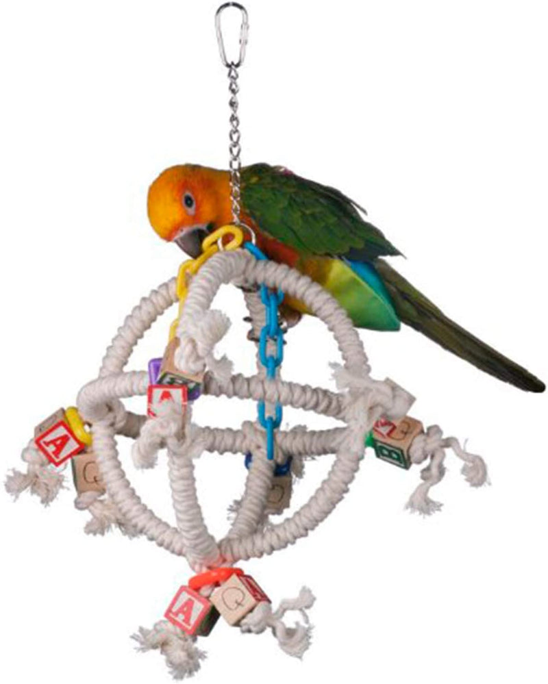 Super Bird Creations SB445 Fun round Swinging Orbiter Bird Toy, Small to Medium Size, 14” X 10”, Varies