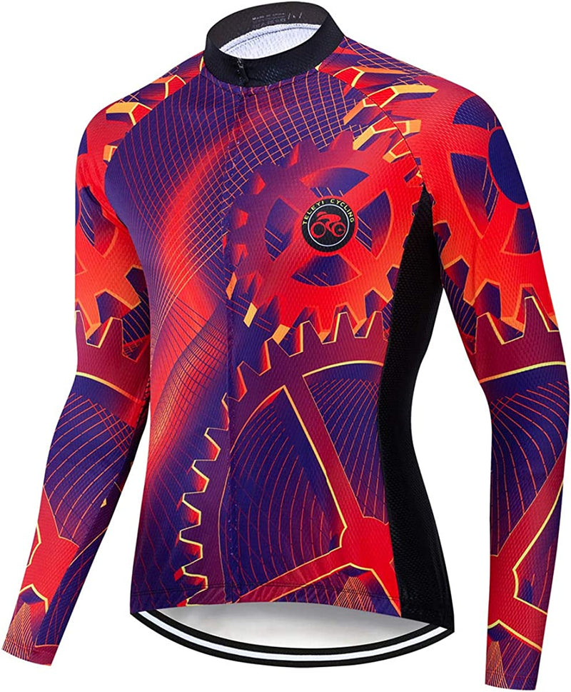 Weimostar Men'S Cycling Jersey Winter Thermal Fleece Long Sleeve Biking Shirts Breathable Sporting Goods > Outdoor Recreation > Cycling > Cycling Apparel & Accessories Weimostar Gear Red 69 Medium 