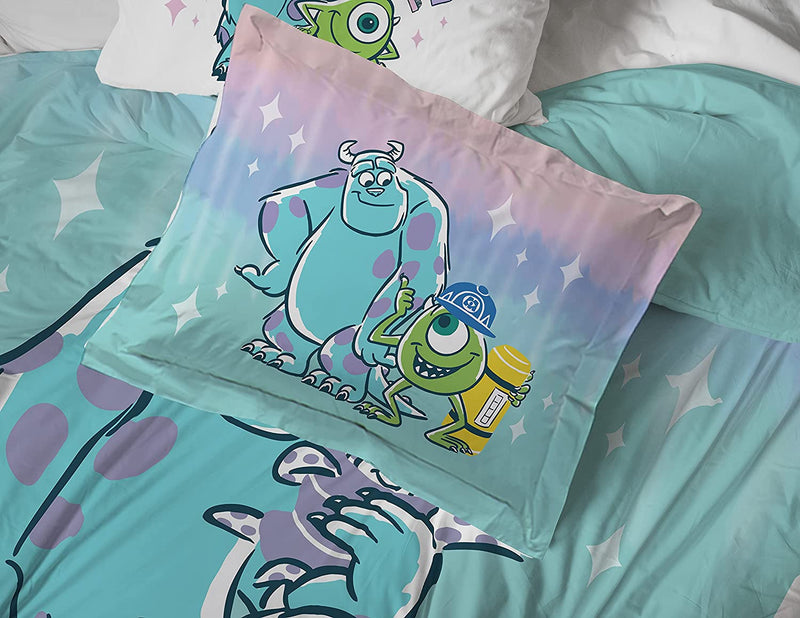 Jay Franco Disney Pixar Monsters Inc Full Comforter & Sham Set Set - Super Soft Kids Bedding - Fade Resistant Microfiber (Official Disney Pixar Product)