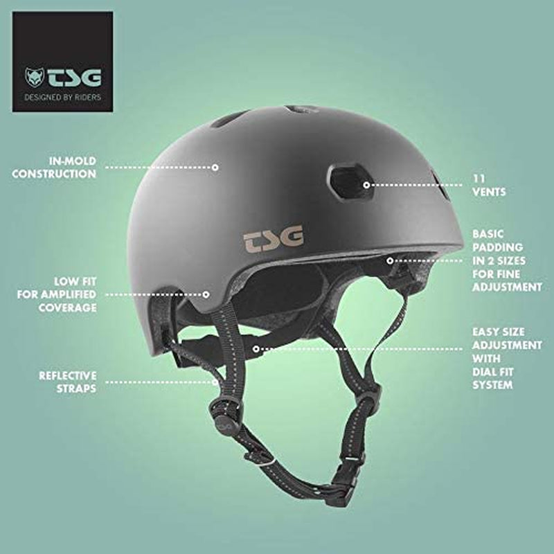 TSG Meta Skate & Bike Helmet W/Dial Fit System | for Cycling, BMX, Skateboarding, Rollerblading, Roller Derby, E-Boarding, E-Skating, Longboarding, Vert, Park, Urban Sporting Goods > Outdoor Recreation > Cycling > Cycling Apparel & Accessories > Bicycle Helmets TSG   