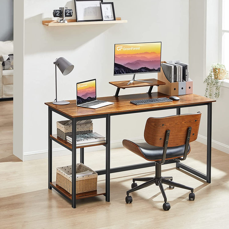 Greenforest Home Office Computer Desk with Monitor Stand and Reversible Storage Shelves,47 Inch Modern Writing PC Work Table,Easy Assembly,Walnut Home & Garden > Household Supplies > Storage & Organization GreenForest   