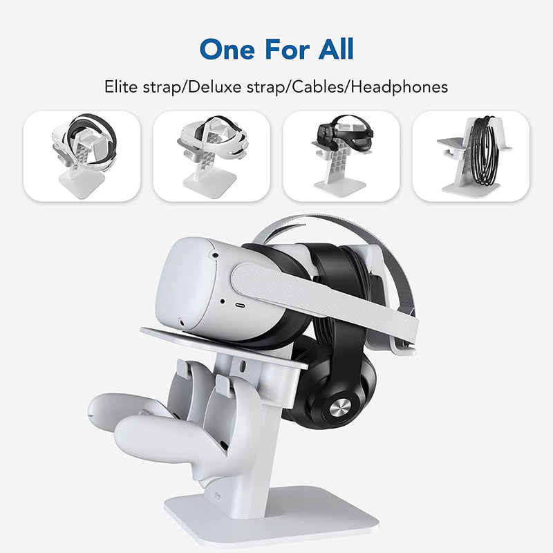 KIWI Design VR Stand Accessories Compatible with Quest 2/Rift S/Valve Index/Hp Reverb G2/Quest/Psvr 2/ Pico 4 VR Headset and Touch Controllers（Gray-White） Sporting Goods > Outdoor Recreation > Winter Sports & Activities KIWI design   
