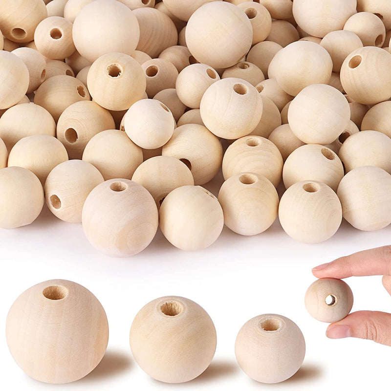 DICOBD 150Pcs Wooden Beads Large Size (30Mm, 25Mm, 20Mm) Natural Wooden Beads round Wood Beads Rustic Country Wood Beads Suitable for Crafts, DIY Jewelry Making, Home Decoration Home & Garden > Decor > Seasonal & Holiday Decorations DICOBD   