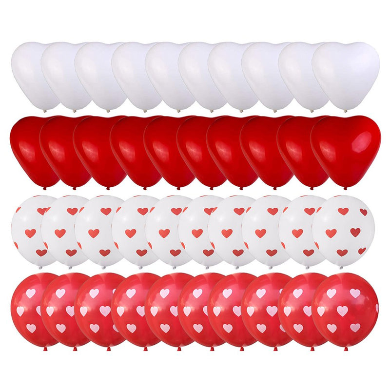 NUOLUX 1 Set Love Shaped Balloons Party Balloons for Valentine'S Day Decor (White, Red) Home & Garden > Decor > Seasonal & Holiday Decorations NUOLUX   