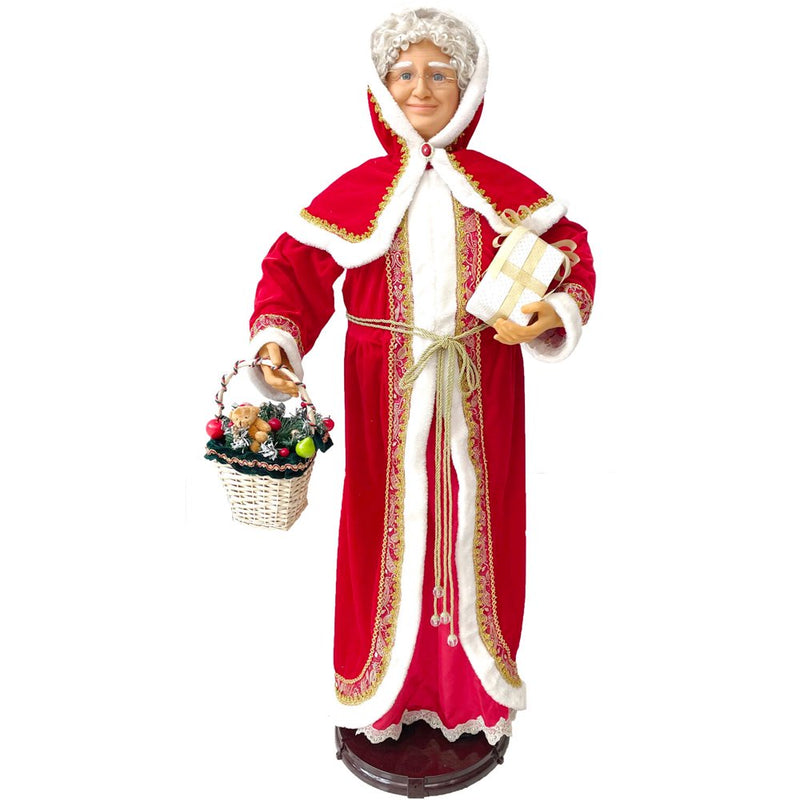 Fraser Hill Farm 58-In. Dancing Mrs. Claus with Baking Apron and Cookies | Indoor Animated Home Holiday Decor | Dancing Christmas Decorations | FMC058-2RD10  Fraser Hill Farm Gift and Basket  