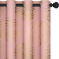 Deconovo Extra Long Curtains 95 Inches Long, Gold Foil Print Curtains for Sliding Glass Door, Thermal Insulated Drapes, Grommet Top (52X95 Inch, Black, 2 Panels) Home & Garden > Decor > Window Treatments > Curtains & Drapes Deconovo Pink/Gold 52W x 84L Inch 