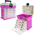 Storage and Tool Box-Durable Organizer Utility Box-4 Drawers Sporting Goods > Outdoor Recreation > Fishing > Fishing Tackle Wakeman Pink  