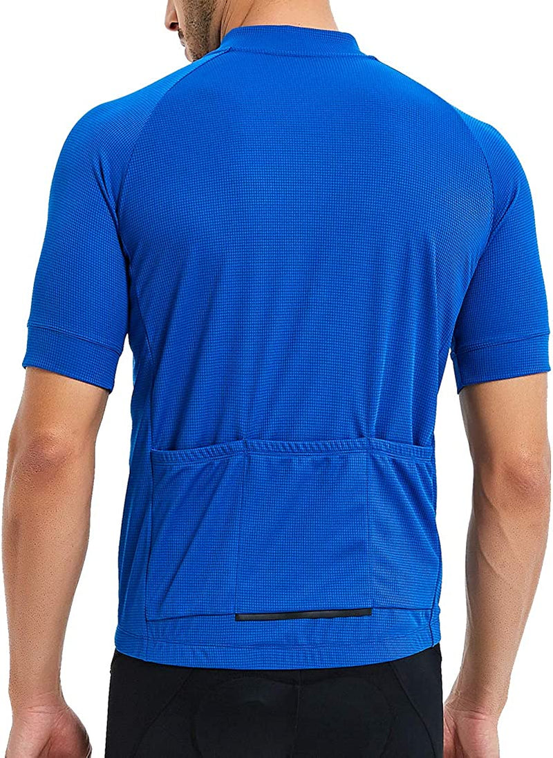 CATENA Men'S Cycling Jersey Short Sleeve Shirt Running Top Moisture Wicking Workout Sports T-Shirt Sporting Goods > Outdoor Recreation > Cycling > Cycling Apparel & Accessories CATENA Blue X-Large 