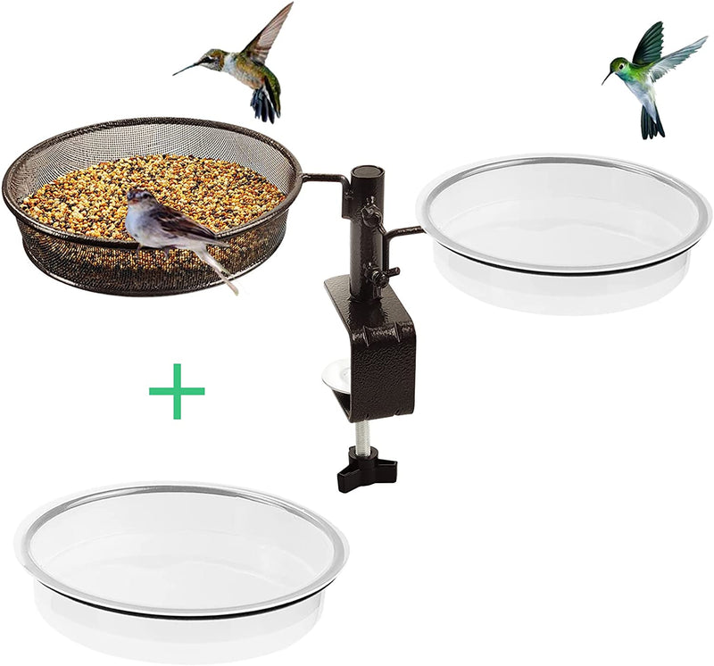Deck Bird Feeders Deck Mount Bird Bath Spa for Dual Use Deck Flower Stand Flower Pot Great for Attracting Birds Detachable and Adjustable Heavy Duty Sturdy Steel,Bronze Animals & Pet Supplies > Pet Supplies > Bird Supplies > Bird Cage Accessories > Bird Cage Food & Water Dishes Urban Deco   