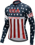 Weimostar Men'S Cycling Jersey Winter Thermal Fleece Long Sleeve Biking Shirts Breathable Sporting Goods > Outdoor Recreation > Cycling > Cycling Apparel & Accessories Weimostar Usa Team Flag XX-Large 