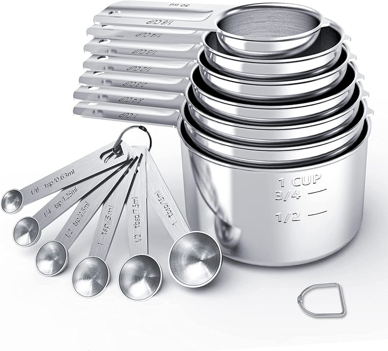 TILUCK Stainless Steel Measuring Cups & Spoons Set, Cups and Spoons,Kitchen Gadgets for Cooking & Baking (5+6)