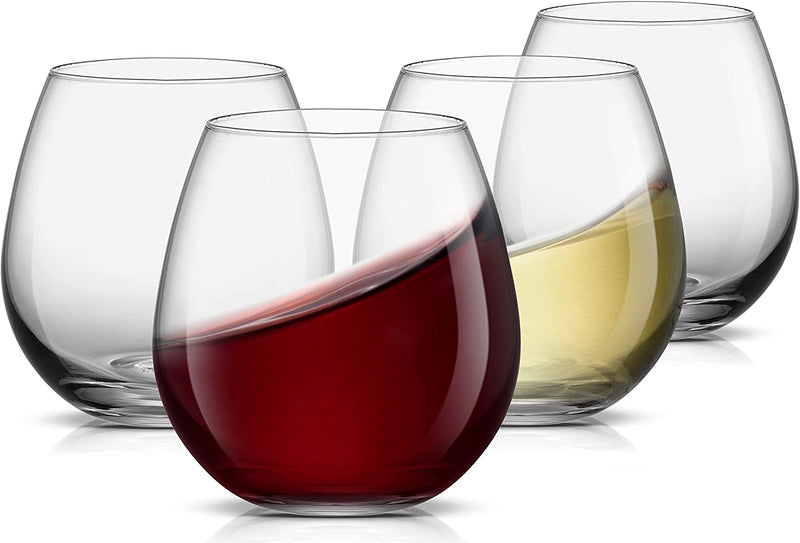 Joyjolt Spirits Stemless Wine Glasses for Red or White Wine (Set of 4)-15-Ounces Home & Garden > Kitchen & Dining > Tableware > Drinkware JoyJolt Clear  