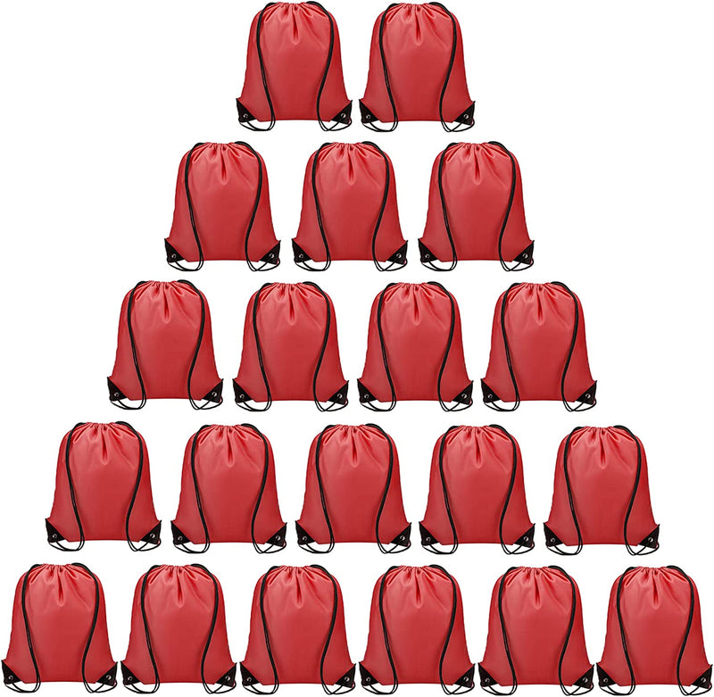 Vorspack Drawstring Backpack 100 Pieces for Party Gym Sport Trip Home & Garden > Household Supplies > Storage & Organization Vorspack Red  