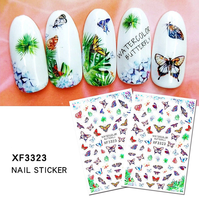 Nail Sticker Set Butterfly Little Daisy Maple Leaf Nail Sticker 2PC Apparel & Accessories > Costumes & Accessories > Masks jsaierl I Women Trendy 