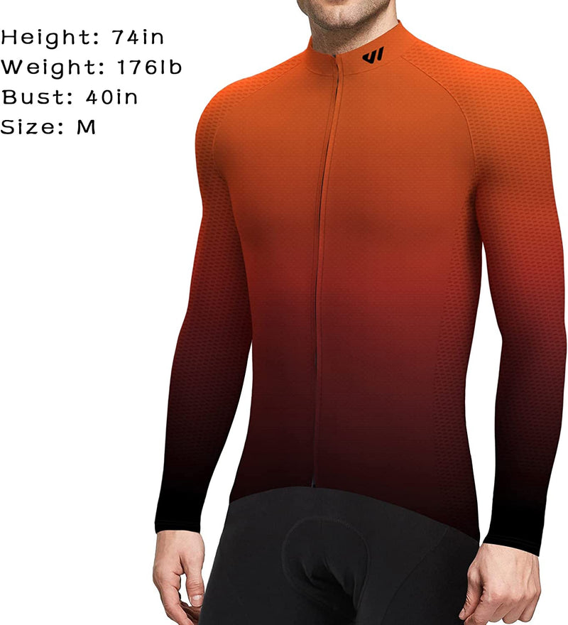 Lo.Gas Cycling Jersey Men Long Sleeve Bike Shirt Full Zip with Pockets Moisture Wicking Bicycle Clothes Sporting Goods > Outdoor Recreation > Cycling > Cycling Apparel & Accessories Lo.gas   