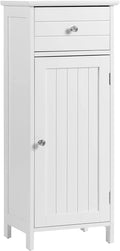 Tangkula Bathroom Floor Cabinet, Freestanding Storage Cabinet with Adjustable Shelf and Drawer, Anti-Tilt Design, Wooden Floor Storage Cabinet for Bathroom Living Room, 14 X 12 X 34.5 Inches (White) Home & Garden > Household Supplies > Storage & Organization Tangkula White  