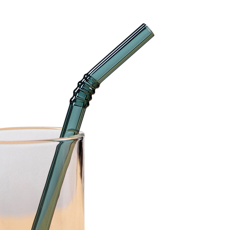 Glass Straw Color Straw High Borosilicate Glass Straw Reusable Drinking Glass Tube Eco-Friendly Events Party Favors Supply Champagne Arts & Entertainment > Party & Celebration > Party Supplies CN Green  