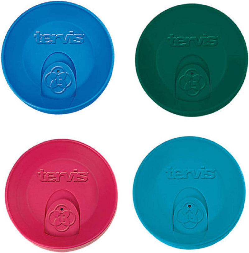 Tervis Travel Lid for 16 Oz Tumbler, Don'T Fit Mugs, Color Blue, Hunter Green, Turquoise & Fuchsia, Each One 4-Piece Set Home & Garden > Kitchen & Dining > Tableware > Drinkware Tervis   