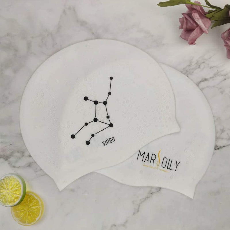 Marsolly Silicone Swimming Cap for Women Men Adults& Kids,Swim Cap with Constellation Printd Sporting Goods > Outdoor Recreation > Boating & Water Sports > Swimming > Swim Caps Xingcheng LEHE garment manufacturing Co.,Ltd   