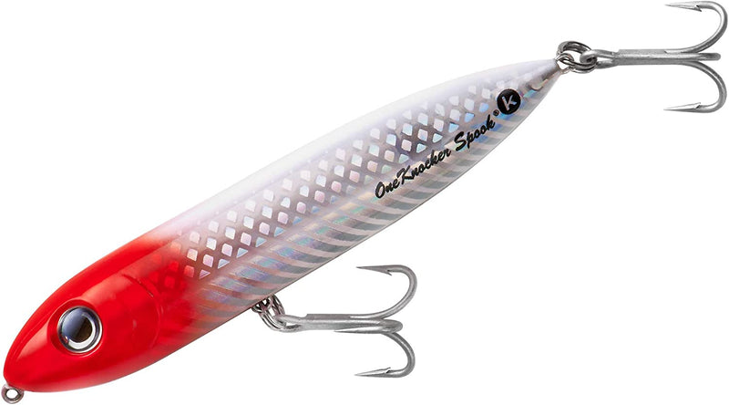 Heddon One Knocker Spook Topwater Fishing Lure for Saltwater and Freshwater, 4 1/2 Inch, 3/4 Ounce Sporting Goods > Outdoor Recreation > Fishing > Fishing Tackle > Fishing Baits & Lures Pradco Outdoor Brands Red Head  