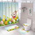 Cnayuep 4Pcs Easter Shower Curtain Set with Non-Slip Rugs, Toilet Lid Cover and Bath Mat, Shower Curtains for Bathroom, Waterproof Bathroom Shower Curtain Sets for Easter Decorations 72"X72" Home & Garden > Decor > Seasonal & Holiday Decorations Cnayuep Green 04  