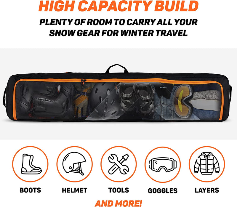 Premium Padded Ski or Snowboard Bag for Air Travel - Snowboard Ski Travel Bags for Flying - Fits Clothes, Boots, Helmet, Poles & Skiing Accessories - Ski Luggage Bags Travel Case Sporting Goods > Outdoor Recreation > Winter Sports & Activities Sukoa Sports   