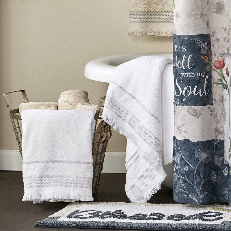 SKL Home Casual Fringe Bath Towel Set, White Home & Garden > Linens & Bedding > Towels Saturday Knight Ltd.   