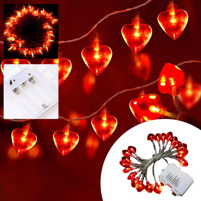 Jovati Valentine'S Day String Light Heart Shaped Party Valentine'S Decorations Battery Operated for Mother'S Wedding Anniversary , Birthday, Holidays and Valentines Day Party Favors Supplie Decor Home & Garden > Decor > Seasonal & Holiday Decorations Jovati 19.6FT 30 LED  